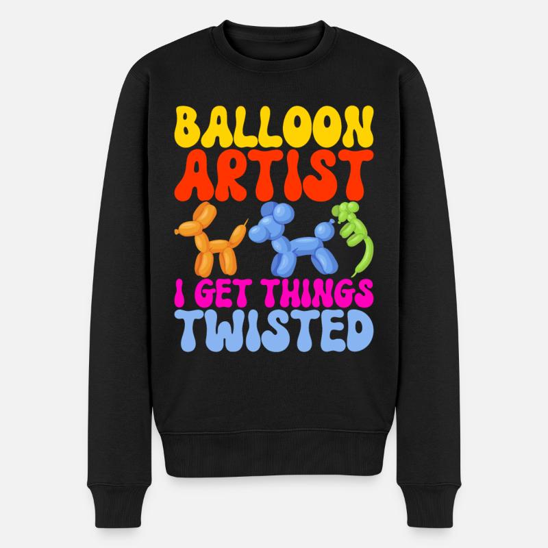 Ballontier Balloon Twisting - Männer Premium Bio Pullover - Schwarz
