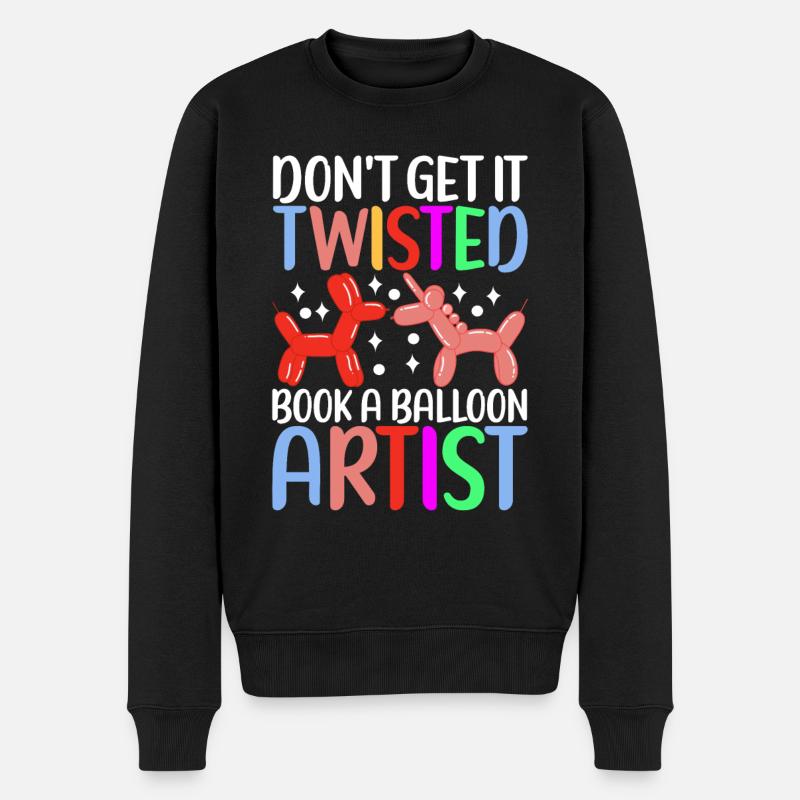 Ballontier Balloon Twisting - Männer Premium Bio Pullover - Schwarz