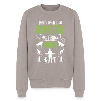Marionnettiste, marionnettiste - Pull Premium bio Homme - taupe - Devant - Nico (187cm)