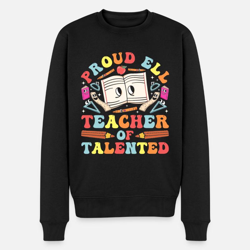 Englischlehrer Englischlerner ELL-Lehrer - Männer Premium Bio Pullover - Schwarz