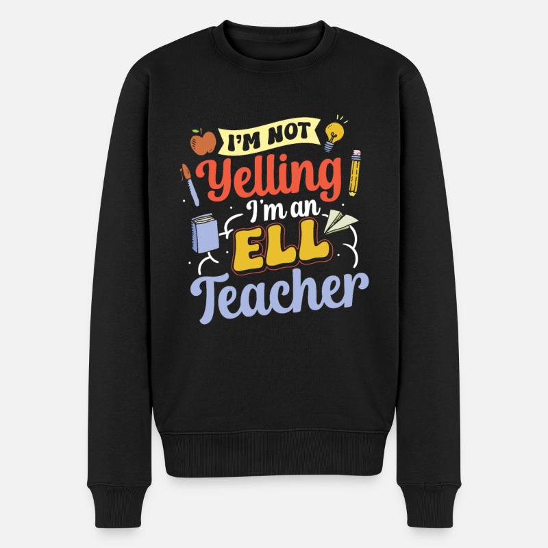Englischlehrer Englischlerner ELL-Lehrer - Männer Premium Bio Pullover - Schwarz
