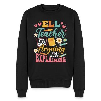 Englischlehrer Englischlerner ELL-Lehrer - Männer Premium Bio Pullover - Schwarz - Vorne - Nico (187cm)