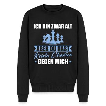 Schach Papa Ich bin zwar alt Schachspieler - Männer Premium Bio Pullover - Schwarz - Vorne - Nico (187cm)