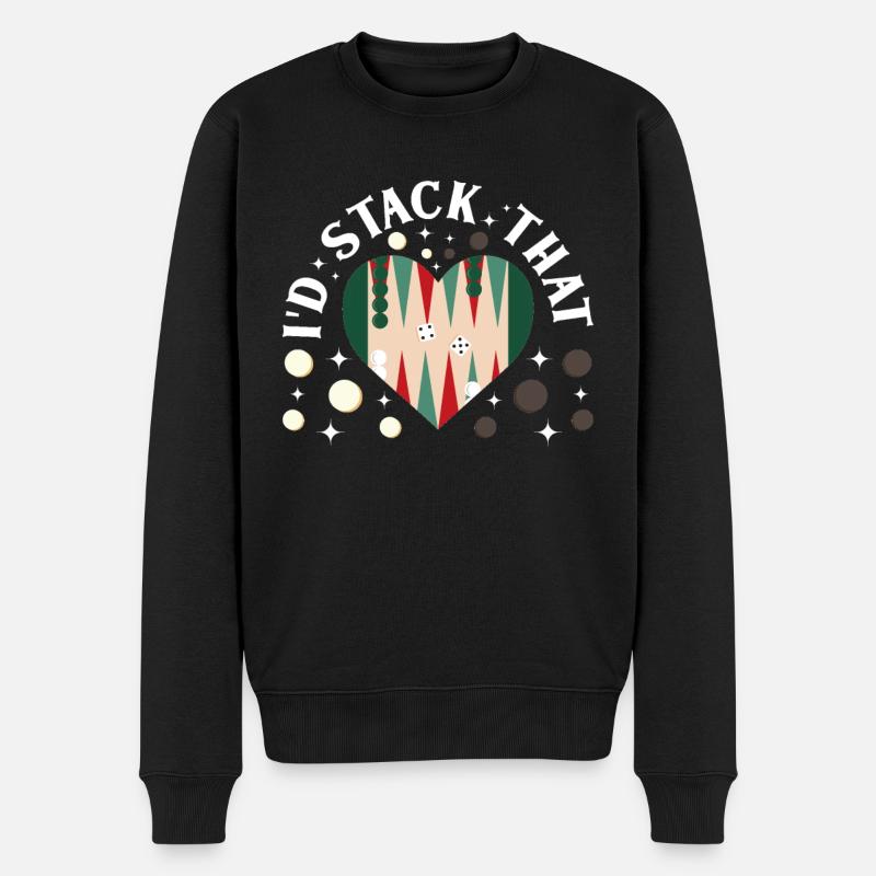 Board Game Funny Backgammon - Men's Premium Organic Jumper - black