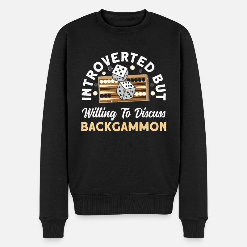 Brettspiel Lustiges Backgammon - Männer Premium Bio Pullover - Schwarz