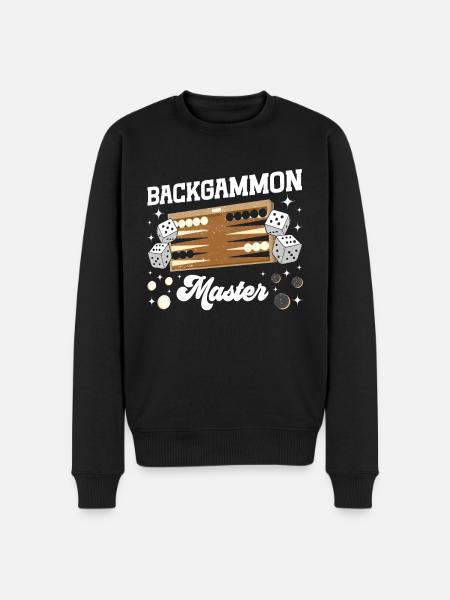 Board Game Funny Backgammon - Men's Premium Organic Jumper - black