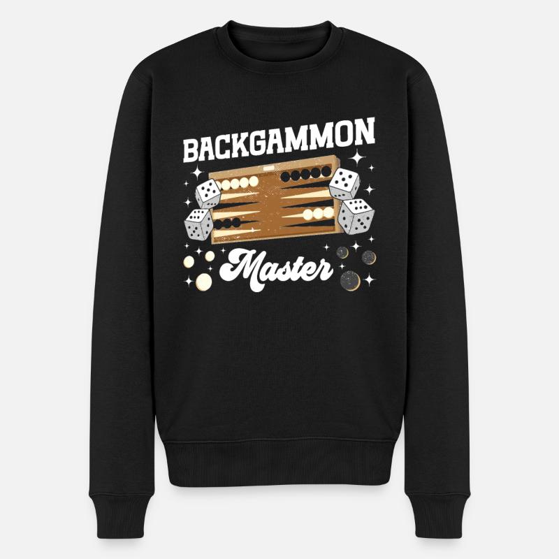Board Game Funny Backgammon - Men's Premium Organic Jumper - black