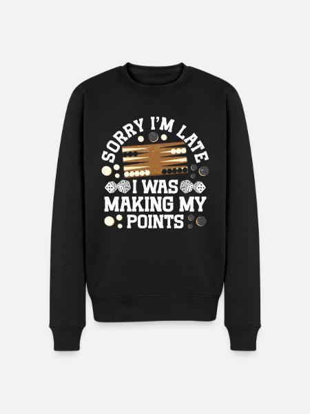 Board Game Funny Backgammon - Men's Premium Organic Jumper - black