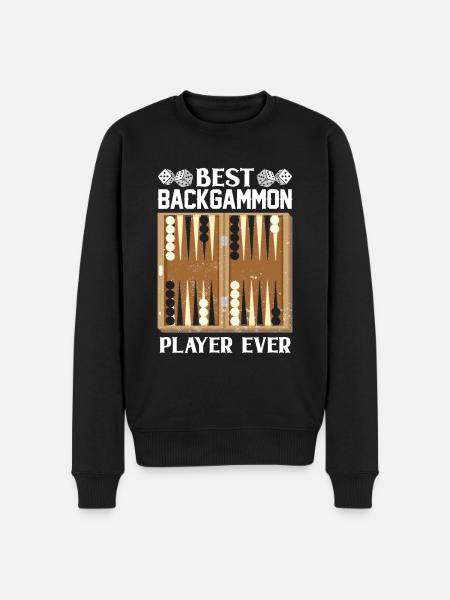 Board Game Funny Backgammon - Men's Premium Organic Jumper - black