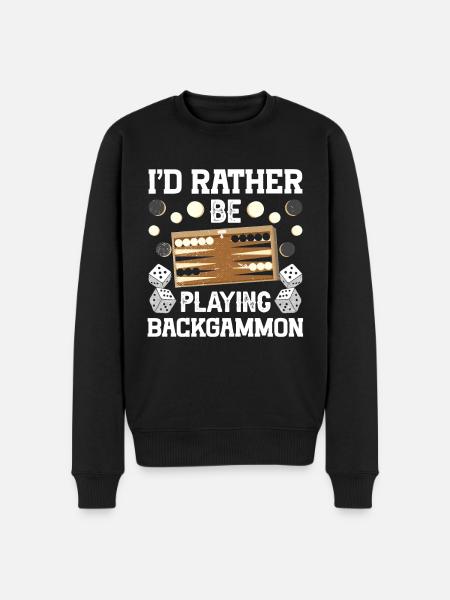 Board Game Funny Backgammon - Men's Premium Organic Jumper - black
