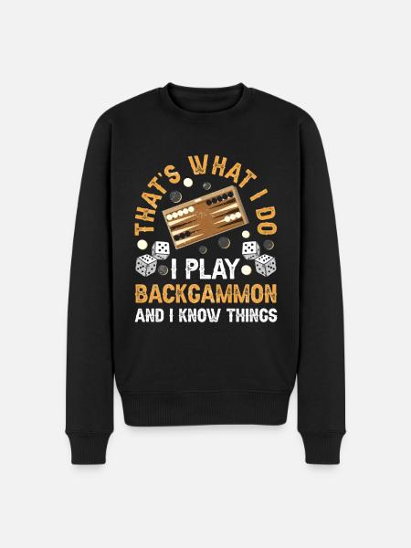 Board Game Funny Backgammon - Men's Premium Organic Jumper - black