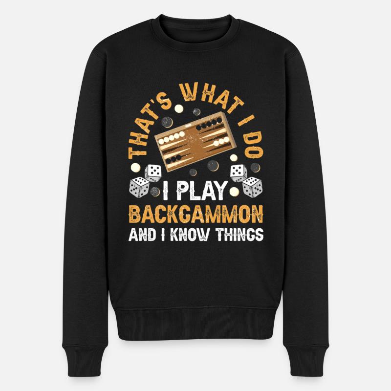 Jeu de société Backgammon drôle - Pull Premium bio Homme - noir