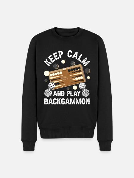 Board Game Funny Backgammon - Men's Premium Organic Jumper - black