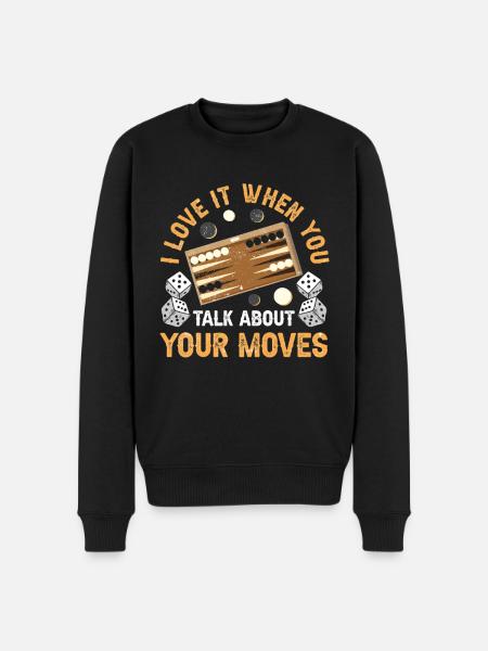 Board Game Funny Backgammon - Men's Premium Organic Jumper - black