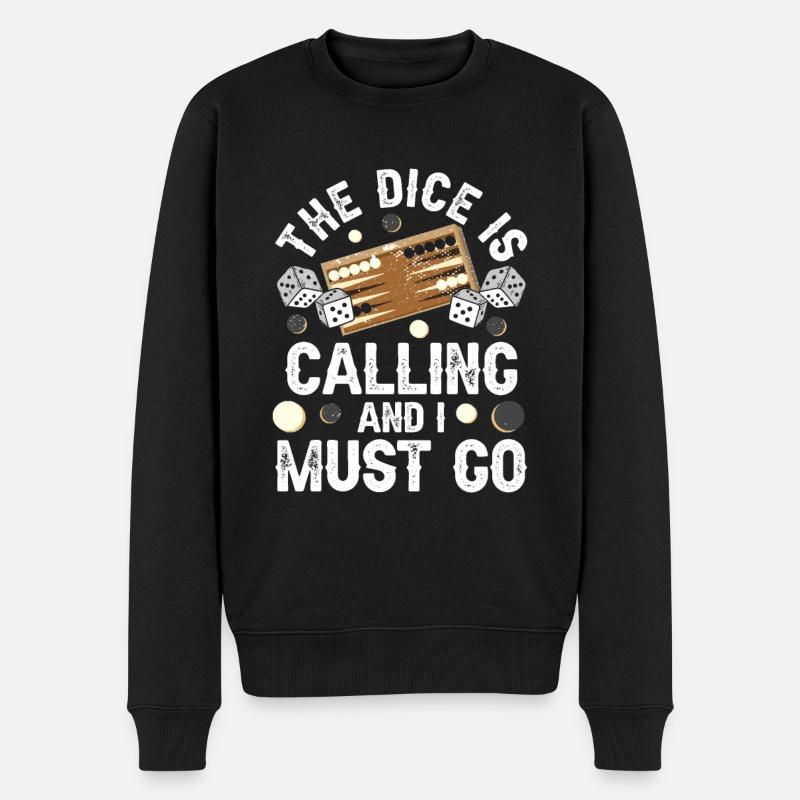 Brettspiel Lustiges Backgammon - Männer Premium Bio Pullover - Schwarz