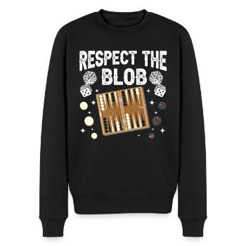 Board Game Funny Backgammon - Men's Premium Organic Jumper - black - Front - Nico (187cm)