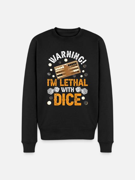 Board Game Funny Backgammon - Men's Premium Organic Jumper - black