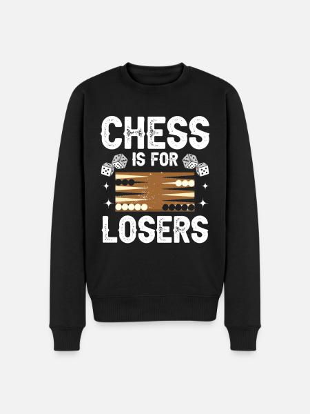 Board Game Funny Backgammon - Men's Premium Organic Jumper - black