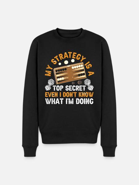Board Game Funny Backgammon - Men's Premium Organic Jumper - black