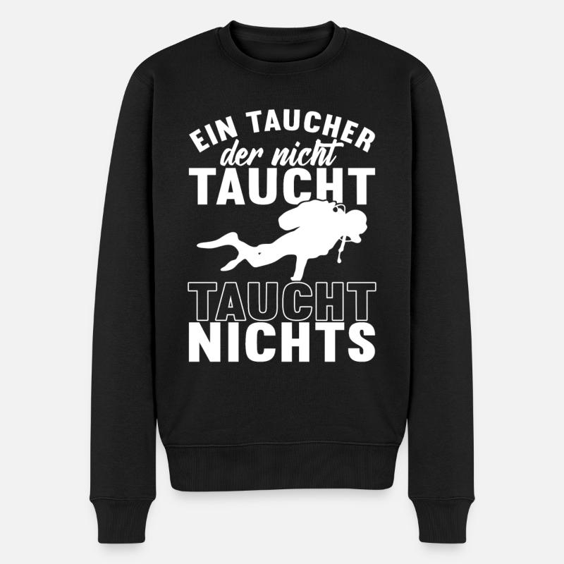 Taucher Tauchen - Männer Premium Bio Pullover - Schwarz