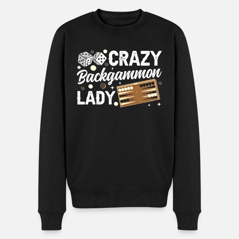 Brettspiel Lustiges Backgammon - Männer Premium Bio Pullover - Schwarz