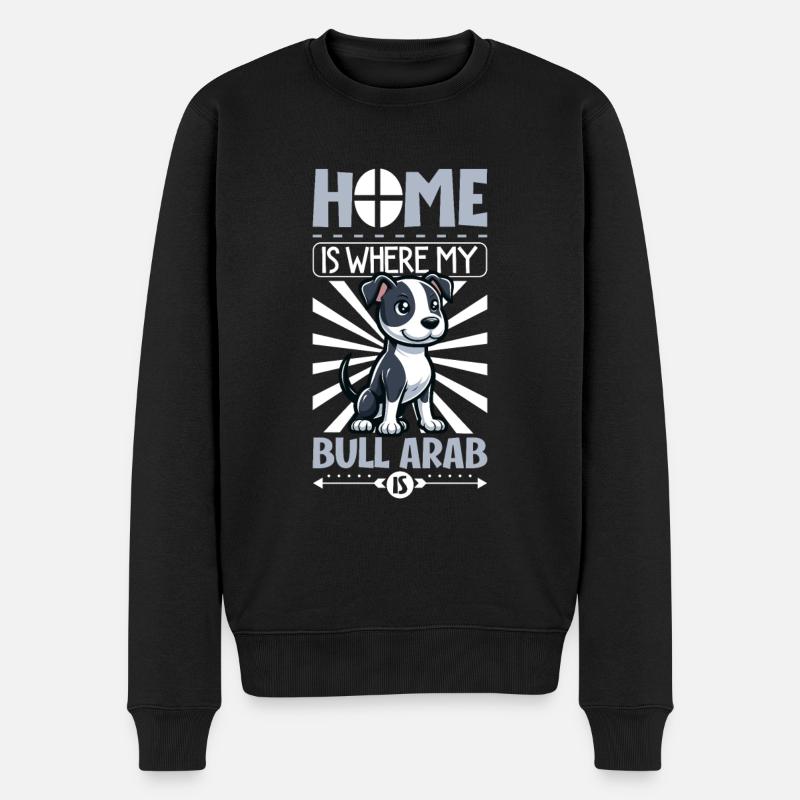 Zuhause - Bull Arab - Männer Premium Bio Pullover - Schwarz