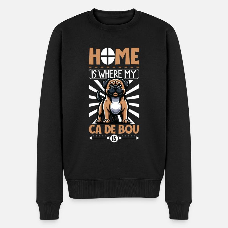 Zuhause - Ca de Bou - Männer Premium Bio Pullover - Schwarz