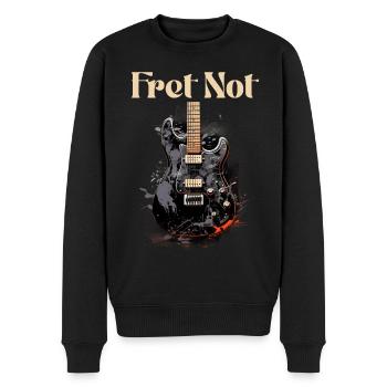 Fret Pas Drôle Citation Professeur De Guitare - Pull Premium bio Homme - noir - Devant - Nico (187cm)