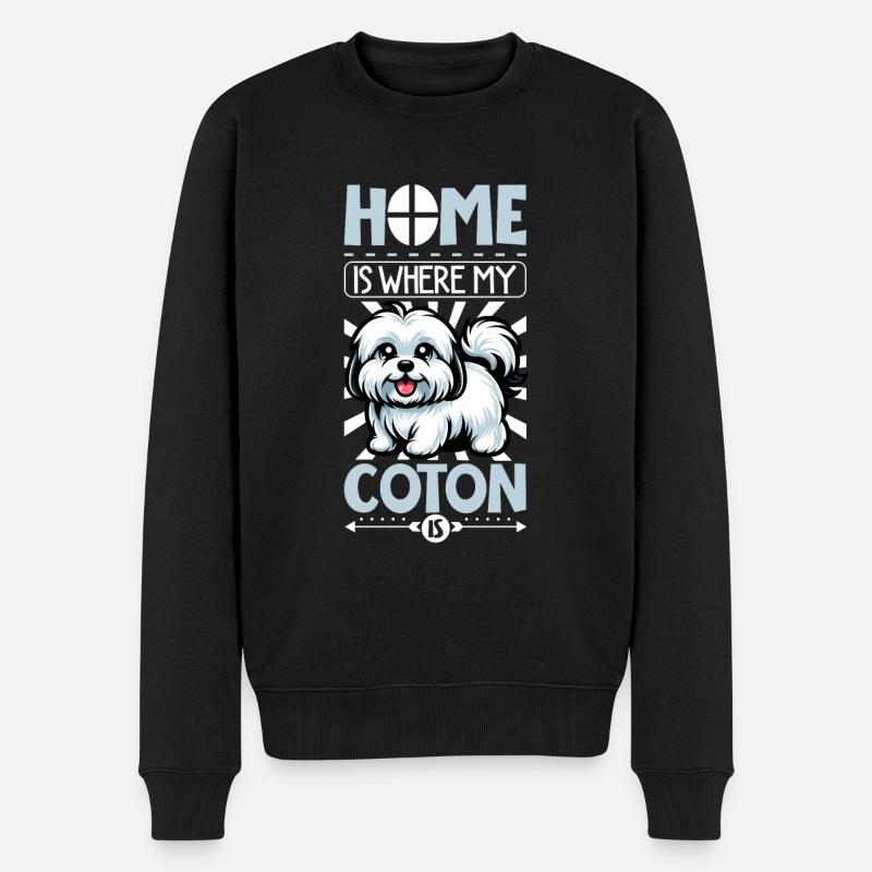 Accueil - Coton de Tuléar - Pull Premium bio Homme - noir