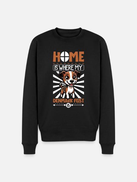 Zuhause - Denmark Feist - Männer Premium Bio Pullover - Schwarz