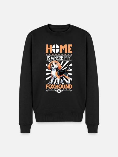 Home - English Foxhound - Men's Premium Organic Jumper - black