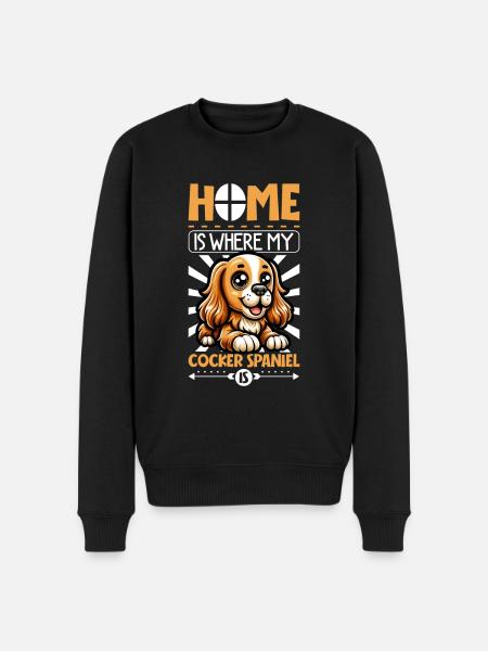 Home - English Cocker Spaniel - Men's Premium Organic Jumper - black