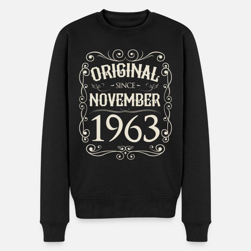 Vintage - Original since November 1963 Geburtstag - Männer Premium Bio Pullover - Schwarz