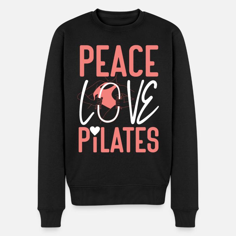 Pilates Instructor Teacher Girl - Männer Premium Bio Pullover - Schwarz