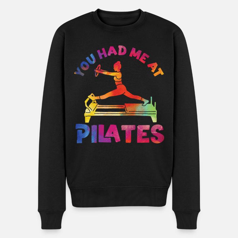 Pilates Instructor Teacher Girl - Männer Premium Bio Pullover - Schwarz