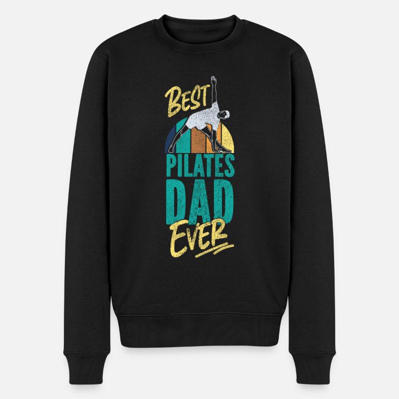 Pilates Instructor Teacher Dad - Männer Premium Bio Pullover - Schwarz