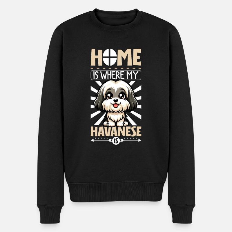 Accueil - Bichon Havanais - Pull Premium bio Homme - noir