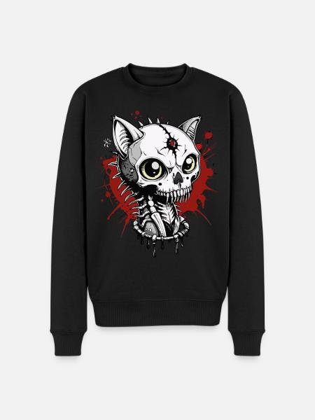 Cat Skull // Skull Cat // Blood FS0006 - Men's Premium Organic Jumper - black