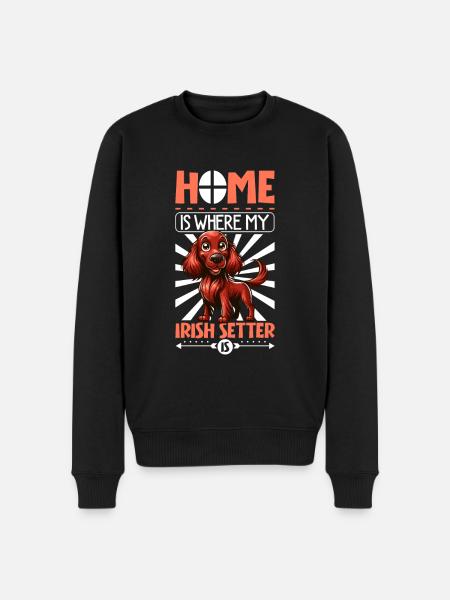 Home - Irish Red Setter - Men's Premium Organic Jumper - black