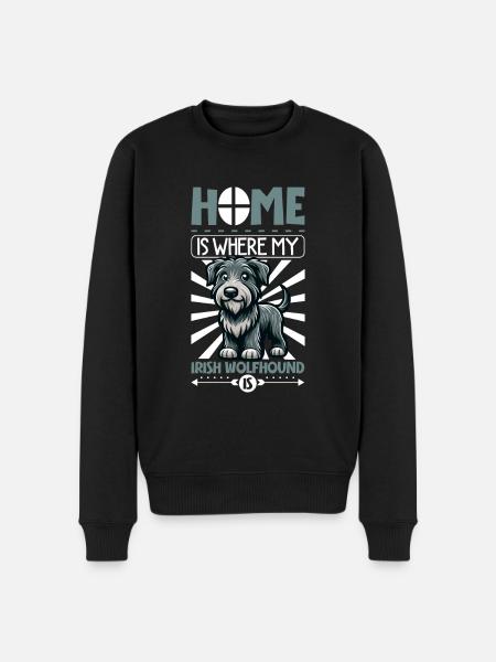 Home - Irish Wolfhound - Men's Premium Organic Jumper - black