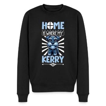 Zuhause - Kerry Blue Terrier - Männer Premium Bio Pullover - Schwarz - Vorne - Nico (187cm)