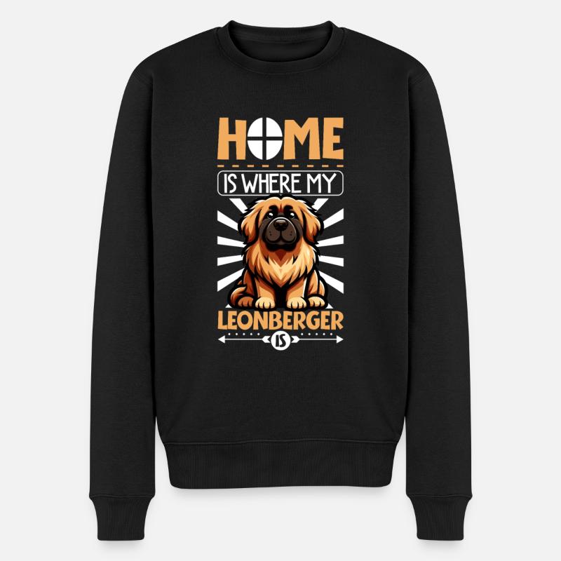 Zuhause - Leonberger - Männer Premium Bio Pullover - Schwarz