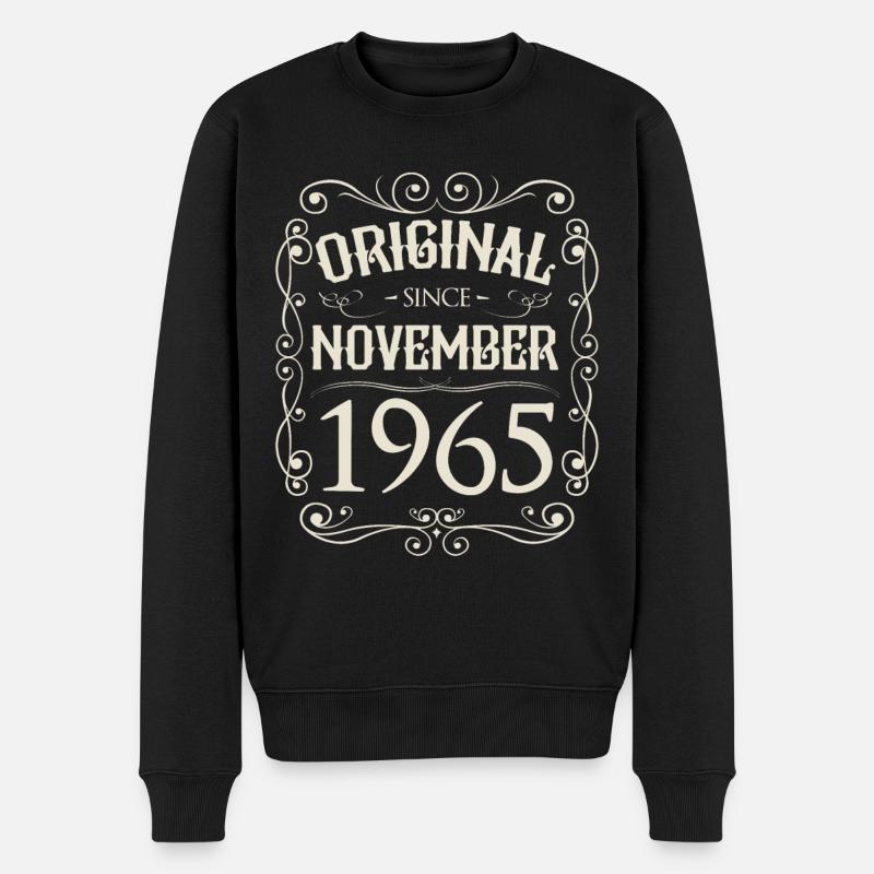 Vintage - Original since November 1965 Geburtstag - Männer Premium Bio Pullover - Schwarz