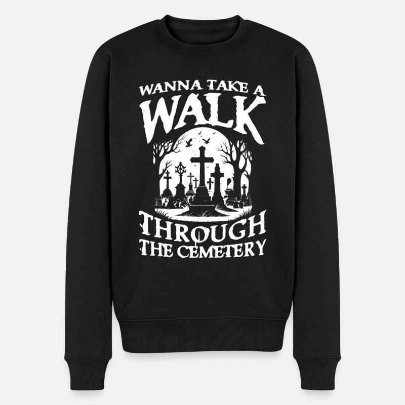 Wanna Take A Walk Through The Cemetery für Gothik - Männer Premium Bio Pullover - Schwarz