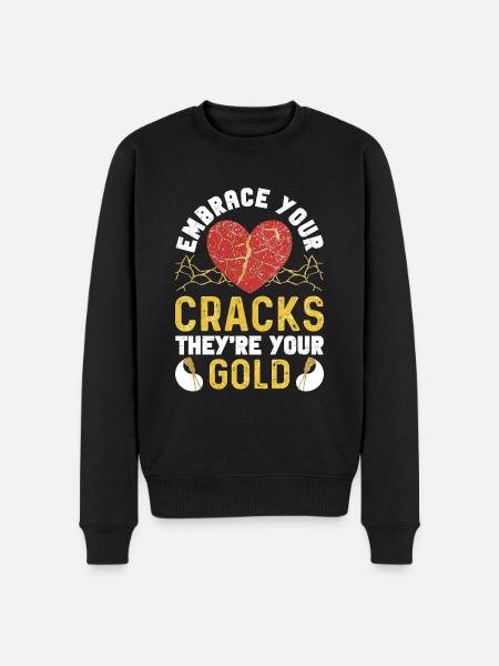 Kintsugi Kintsukuroi Imperfect japan - Männer Premium Bio Pullover - Schwarz