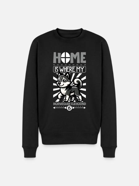 Home - Norwegian Elkhound - Men's Premium Organic Jumper - black