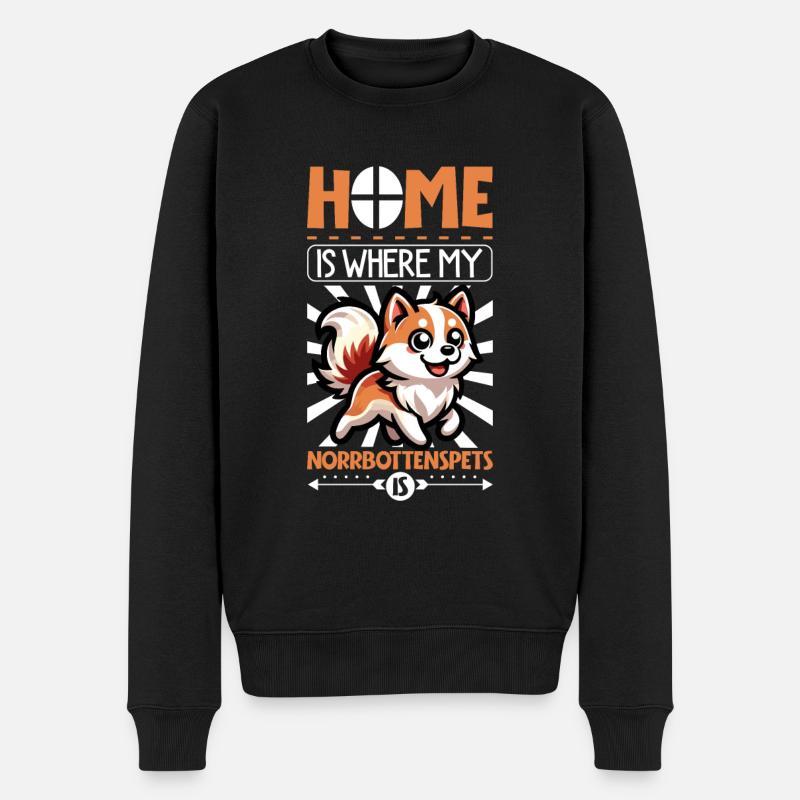 Home - Norrbottenspitz - Men's Premium Organic Jumper - black