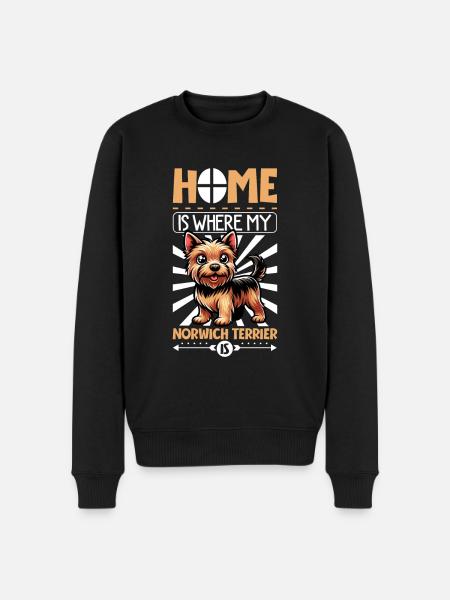 Home - Norwich Terrier - Men's Premium Organic Jumper - black