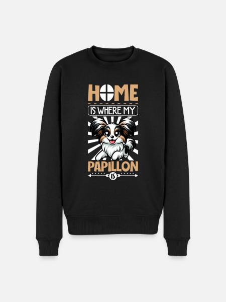 Home - Continental Miniature Spaniel - Men's Premium Organic Jumper - black