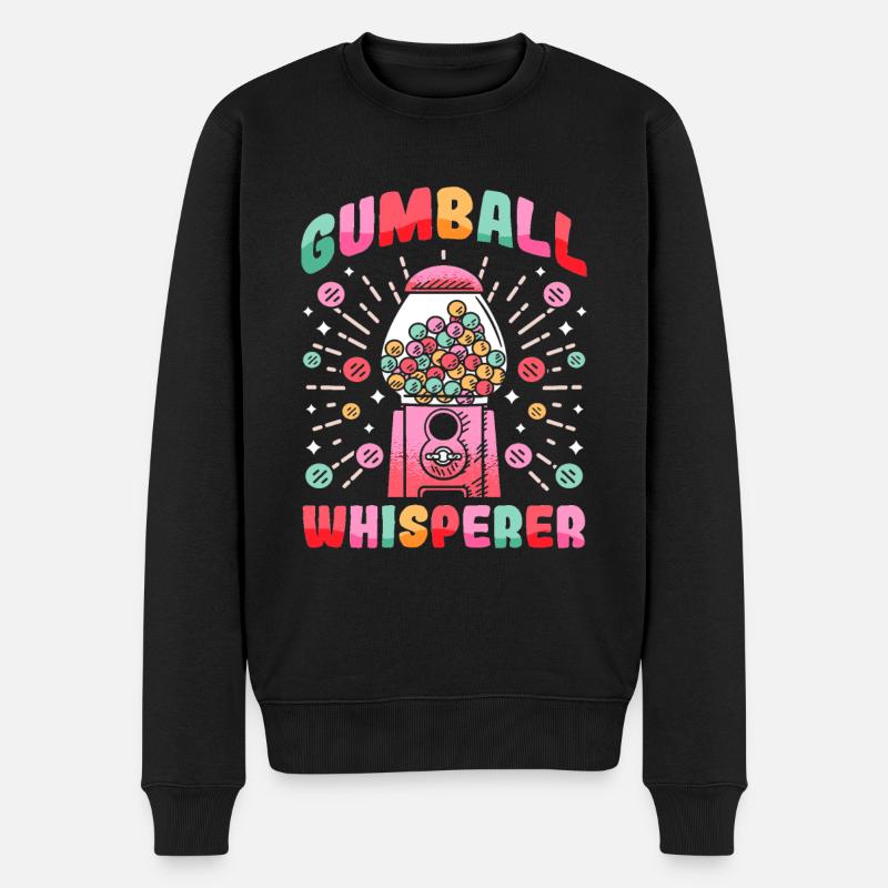 Funny chewing gum machine - Men's Premium Organic Jumper - black